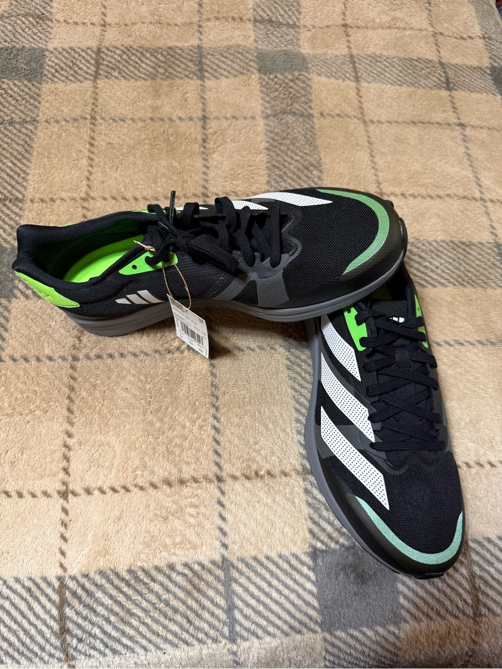 Men’s Adidas Black and Neon Green Athletic Sneakers